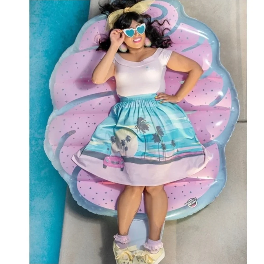 The Stitch Shoppe Loungefly Malibu Barbie Sandy Skirt and Ofd Shoulder Top - Picture 2 of 10